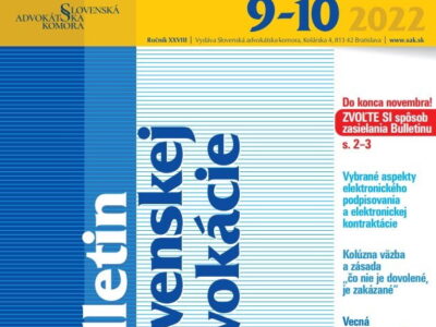 Možnosti obhajoby právnickej osoby, Bulletin Slovenskej Advokácie č. 9/2016 a 10/2016
